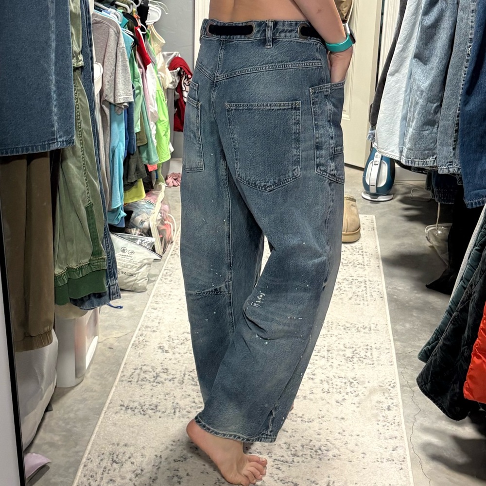 Free People We The Free Moxie Pull-On Barrel Jeans - Picture 6 of 7